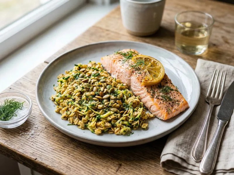 Baked Salmon Zucchini Oats