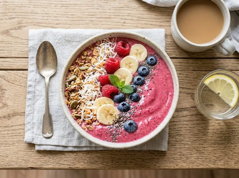 Raspberry Protein Smoothie Bowl